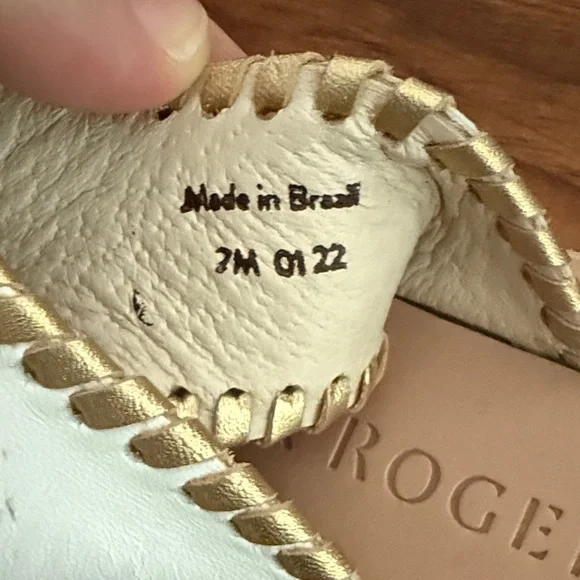 Jack Rogers White and Gold Star Embellished Sandals - Picture 4 of 5